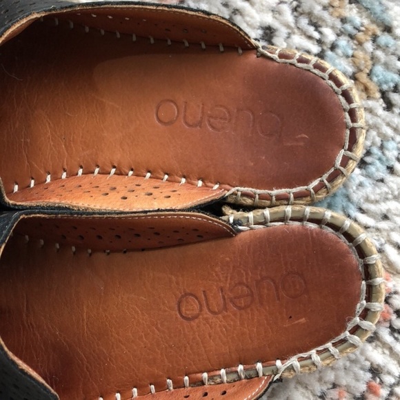 BUENO Navar Black Leather Tassel Slip On Espadrilles Slides Sandals - Picture 6 of 8